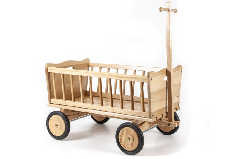 HolzFee Kinder Handwagen 70 cm Holz Buche Bollerwagen ...